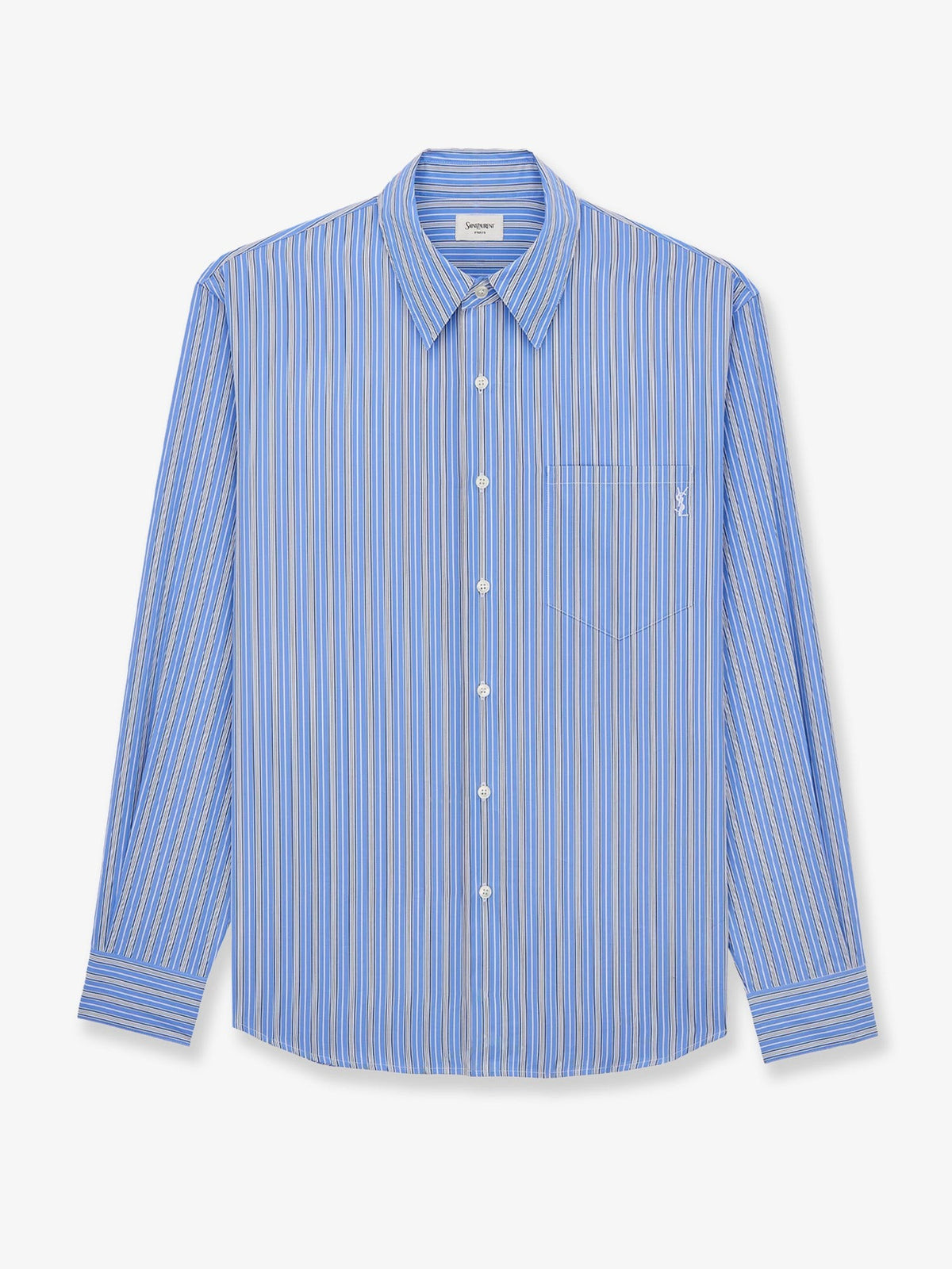 Saint Laurent Men's Cassandre Cotton Shirt Black