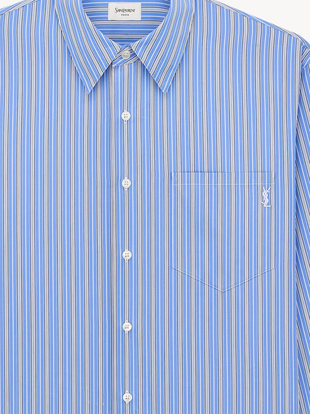 Saint Laurent Men's Cassandre Cotton Shirt Black, view 3