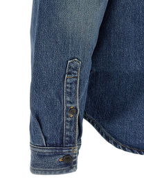 Saint Laurent Cassandre Denim Shirt Blue
