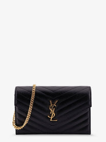 Saint Laurent Women's Cassandre Envelope Clutch Crossbody Bag Black