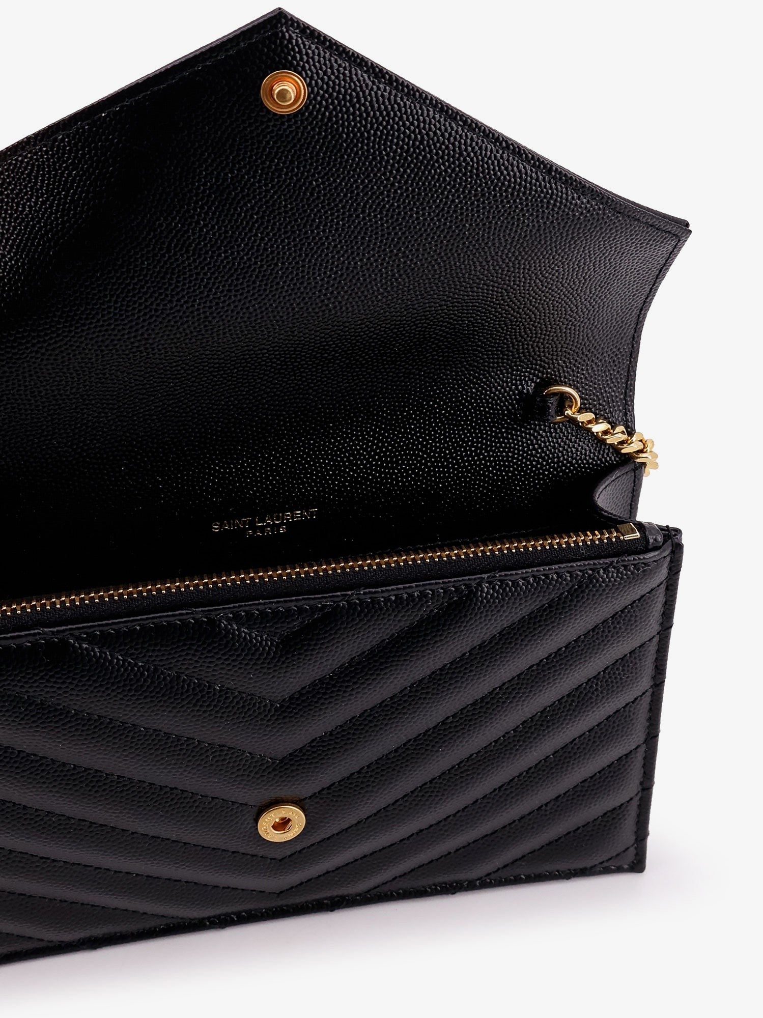 Saint Laurent Women's Cassandre Envelope Clutch Crossbody Bag Black