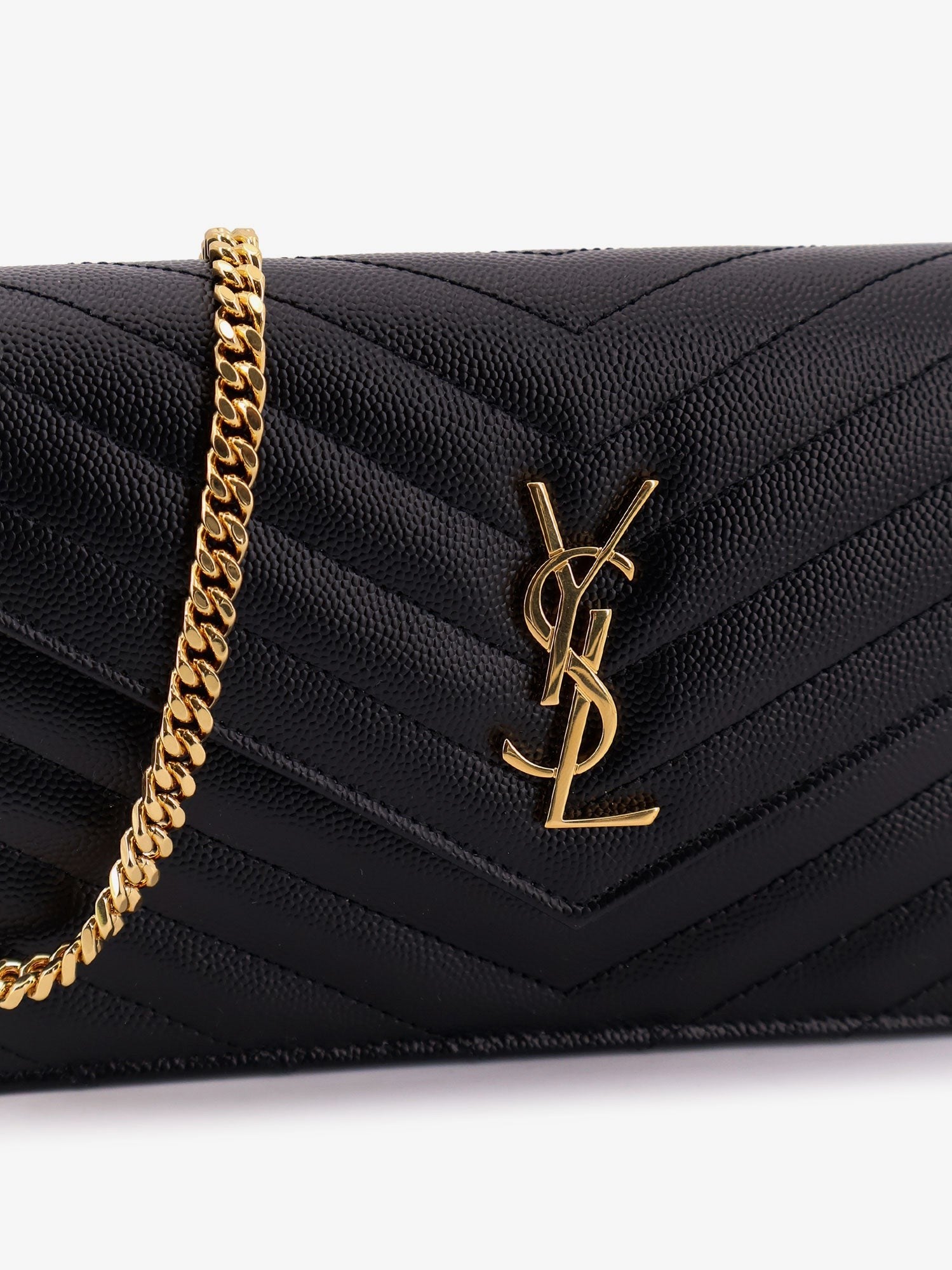 Saint Laurent Women's Cassandre Envelope Clutch Crossbody Bag Black