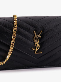 Saint Laurent Women's Cassandre Envelope Clutch Crossbody Bag Black