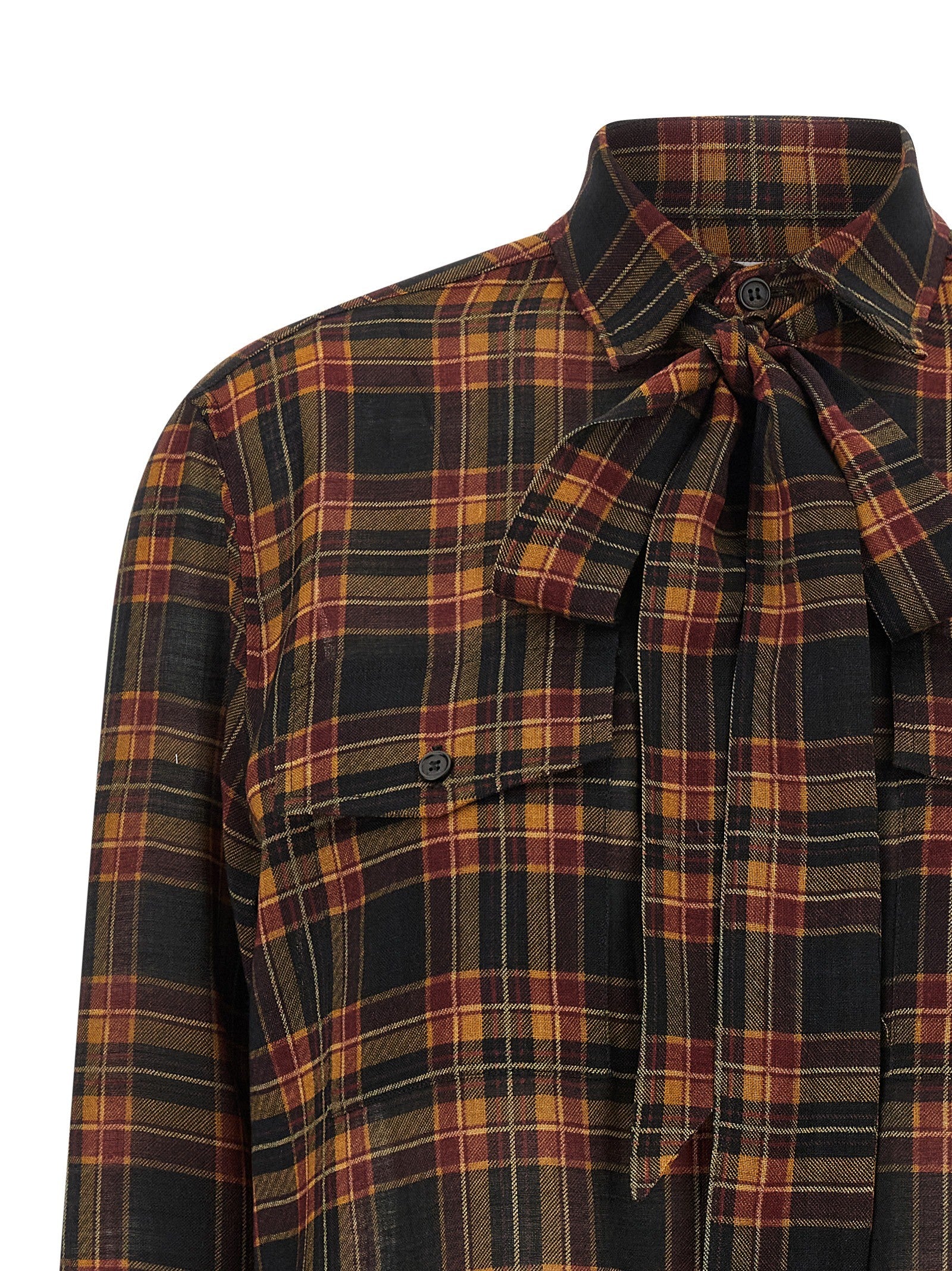 Saint Laurent Cassandre Lavallière Shirt Gold