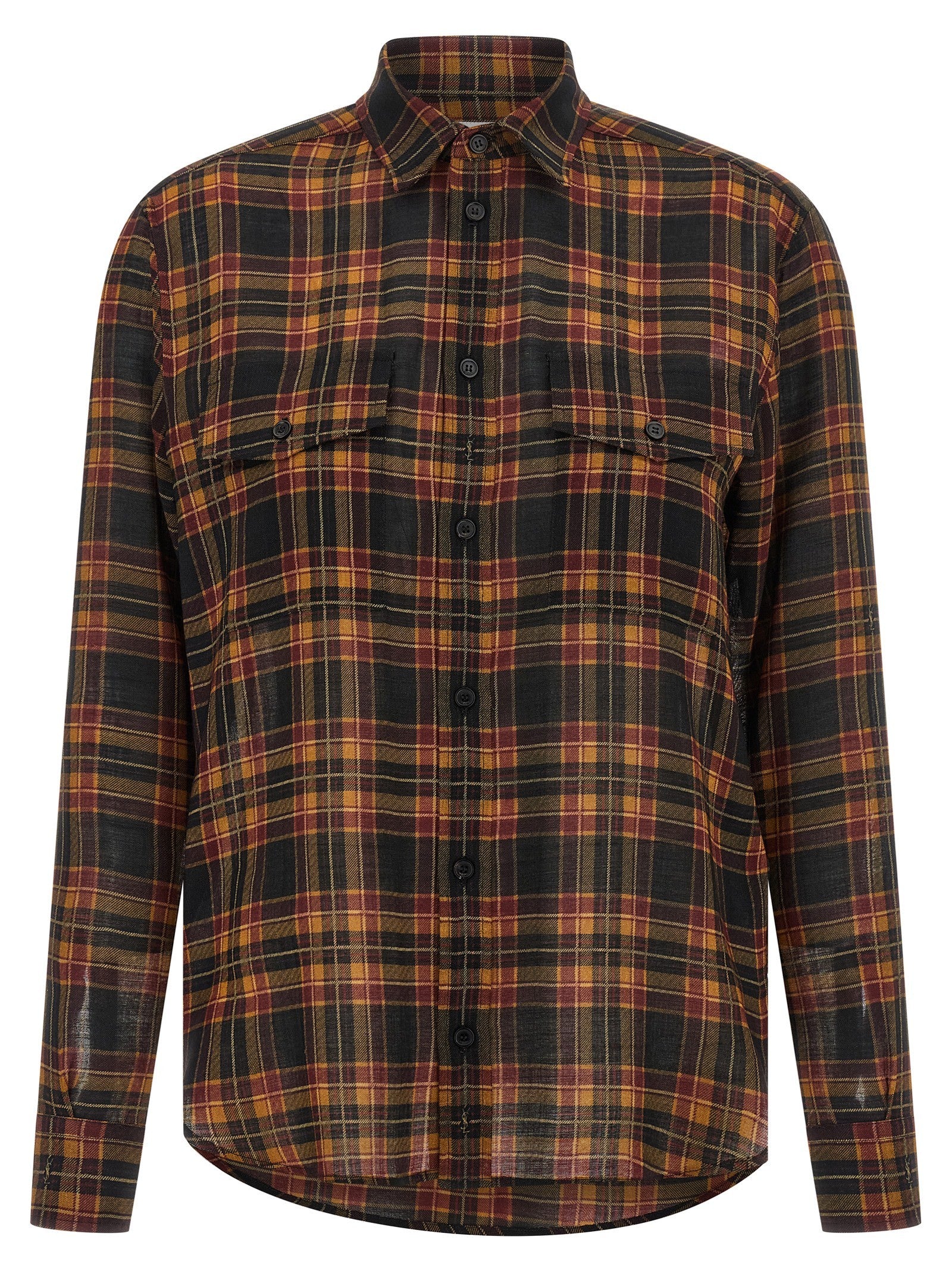 Saint Laurent Cassandre Lavallière Shirt Gold