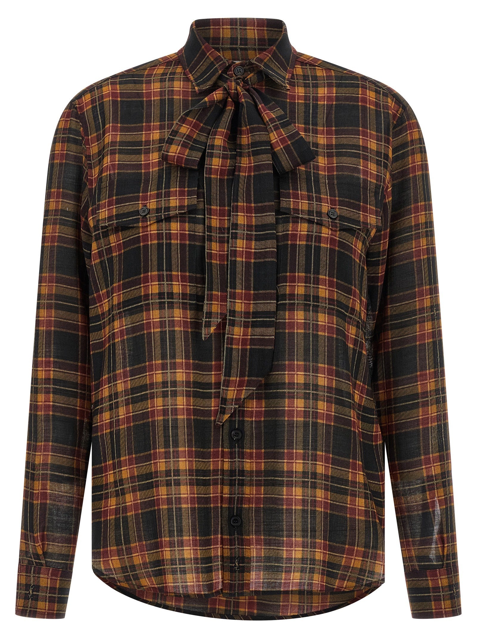 Saint Laurent Cassandre Lavallière Shirt Gold