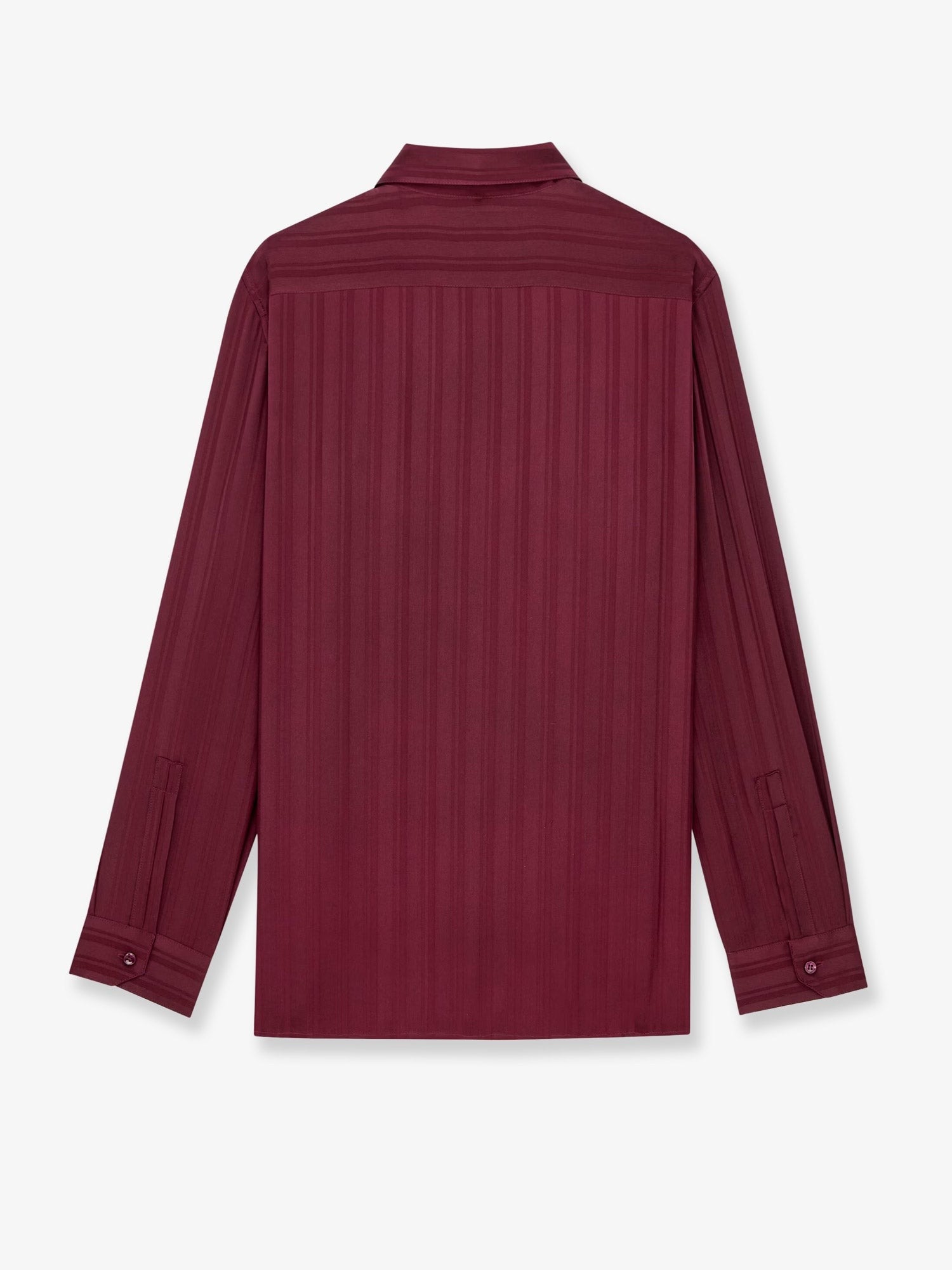 Saint Laurent Women's Cassandre Lavallière Striped Silk Jacquard Shirt Red