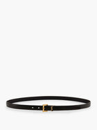 Saint Laurent Women's Cassandre Leather Belt Black