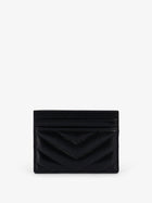 Saint Laurent Women's Cassandre Leather Card Holder Black, view 2
