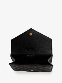 Saint Laurent Women's Cassandre Leather Wallet Black, view 3