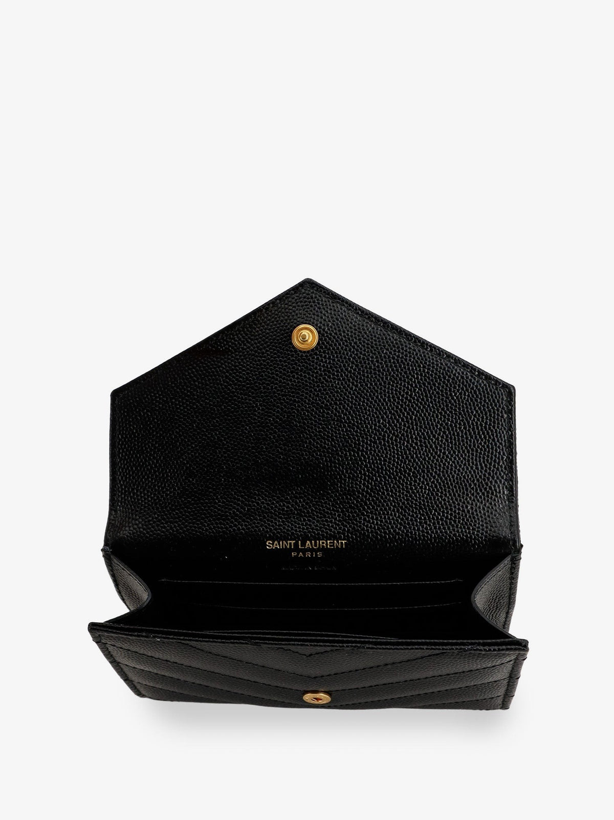 Saint Laurent Women's Cassandre Leather Wallet Black, view 3