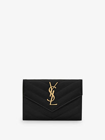 Saint Laurent Women's Cassandre Matalassé Leather Wallet Black