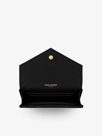 Saint Laurent Women's Cassandre Matalassé Leather Wallet Black, view 3