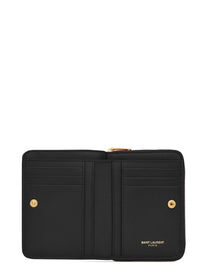 Saint Laurent Women's Cassandre Matelassé Leather Wallet Black