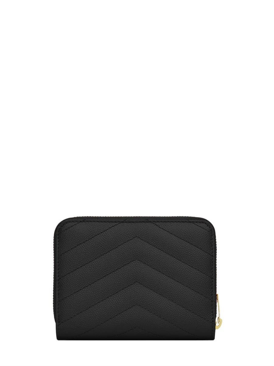 Saint Laurent Women's Cassandre Matelassé Leather Wallet Black