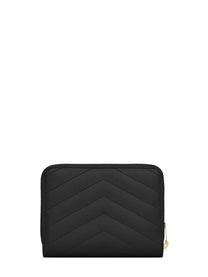 Saint Laurent Women's Cassandre Matelassé Leather Wallet Black