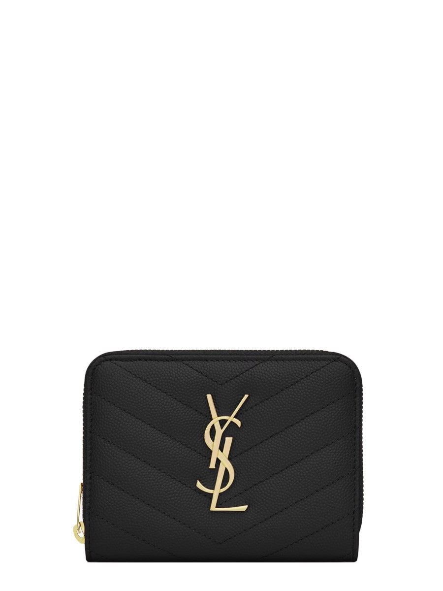 Saint Laurent Women's Cassandre Matelassé Leather Wallet Black