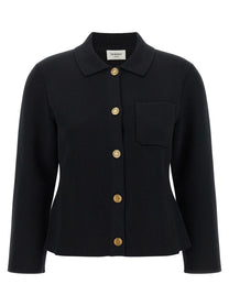 Saint Laurent Cassandre Medallion Cardigan Black