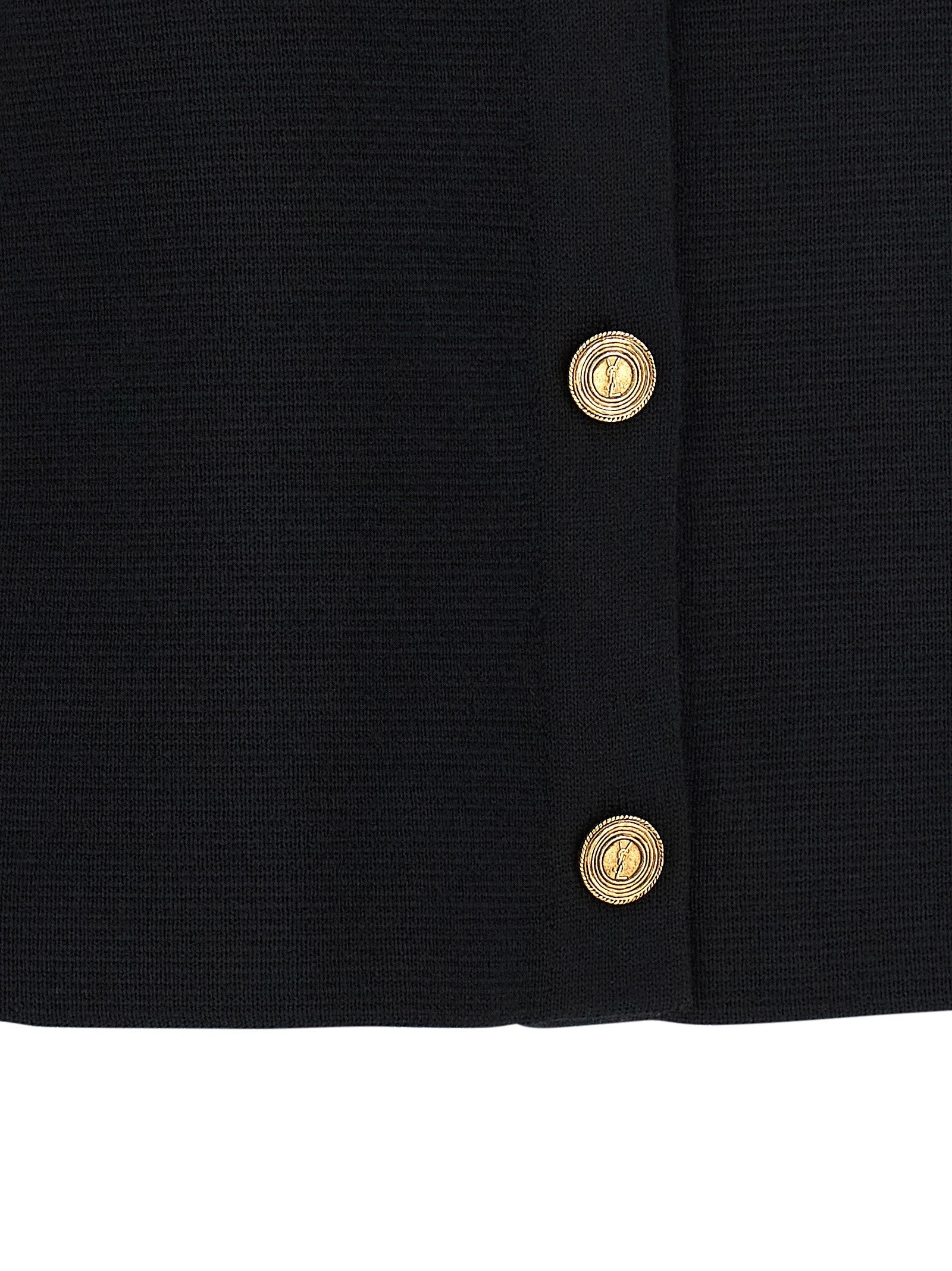 Saint Laurent Cassandre Medallion Cardigan Black