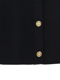Saint Laurent Cassandre Medallion Cardigan Black