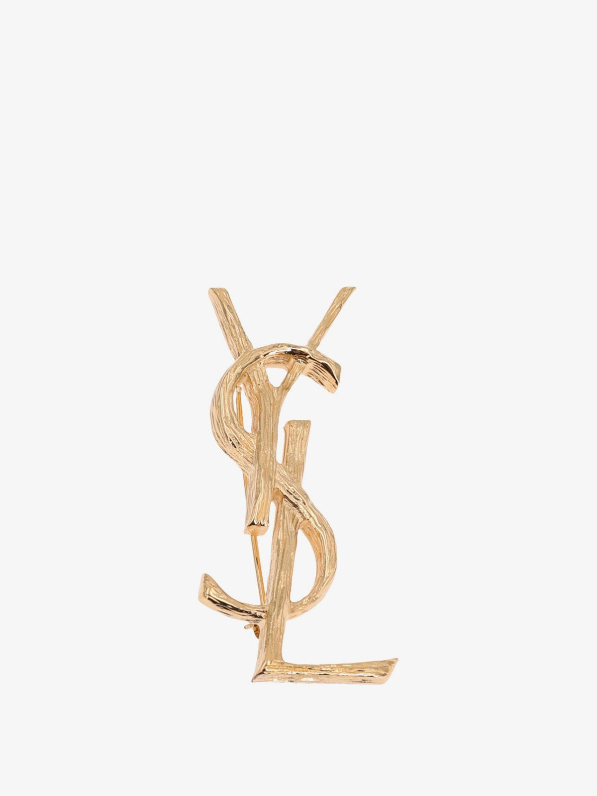 Saint Laurent Women's Cassandre Metal Brooch Gold