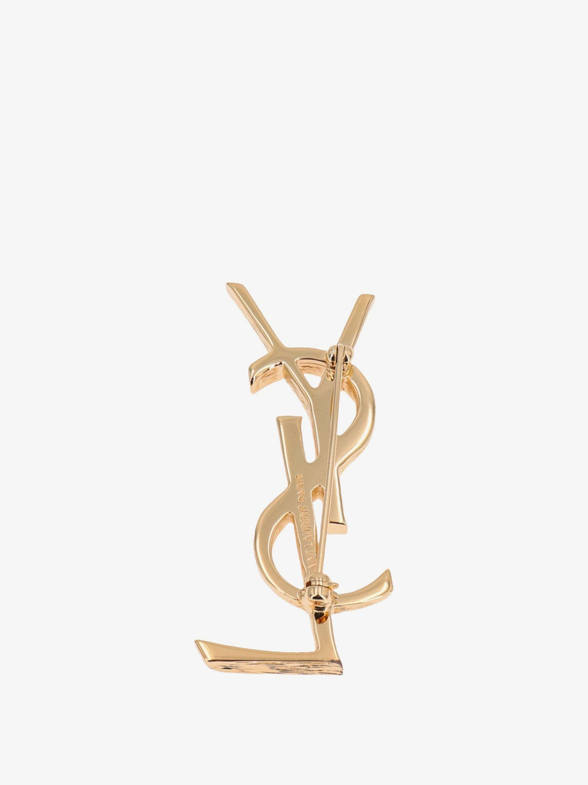 Saint Laurent Women's Cassandre Metal Brooch Gold