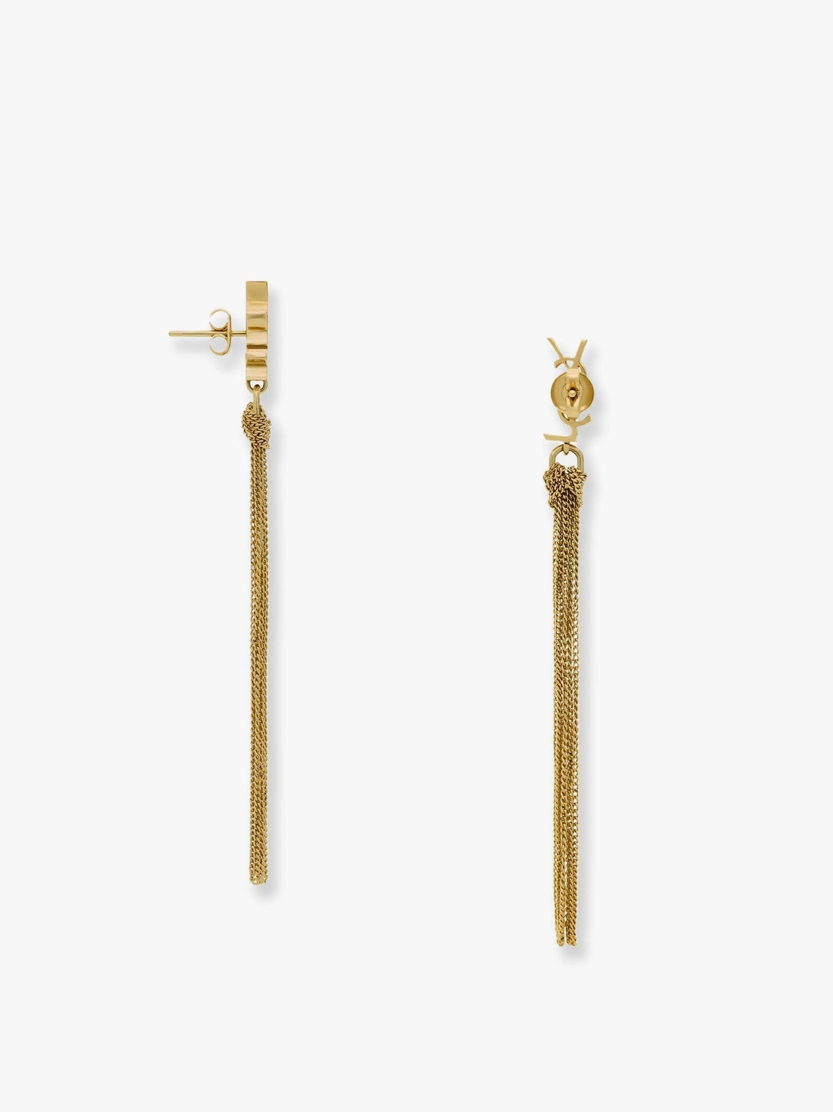 Saint Laurent Women's Cassandre Metal Earrings Gold, view 3