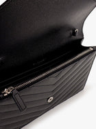 Saint Laurent Women's Cassandre Clutch Grain De Poudre Leather Crossbody Bag Black
