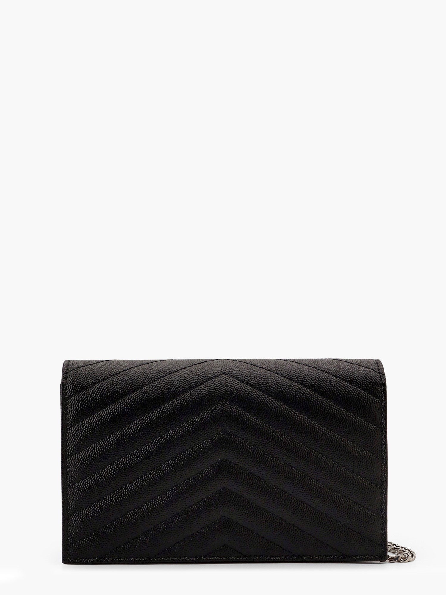 Saint Laurent Women's Cassandre Pochette Grain De Poudre Leather Crossbody Bag Black