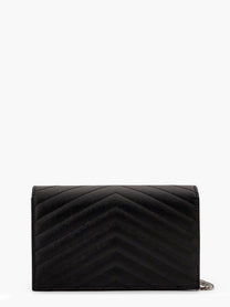 Saint Laurent Women's Cassandre Pochette Grain De Poudre Leather Crossbody Bag Black