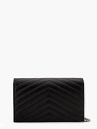 Saint Laurent Women's Cassandre Clutch Grain De Poudre Leather Crossbody Bag Black