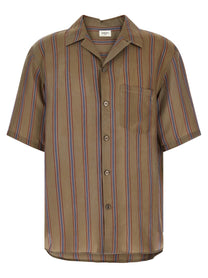 Saint Laurent Cassandre Striped Shirt Gold