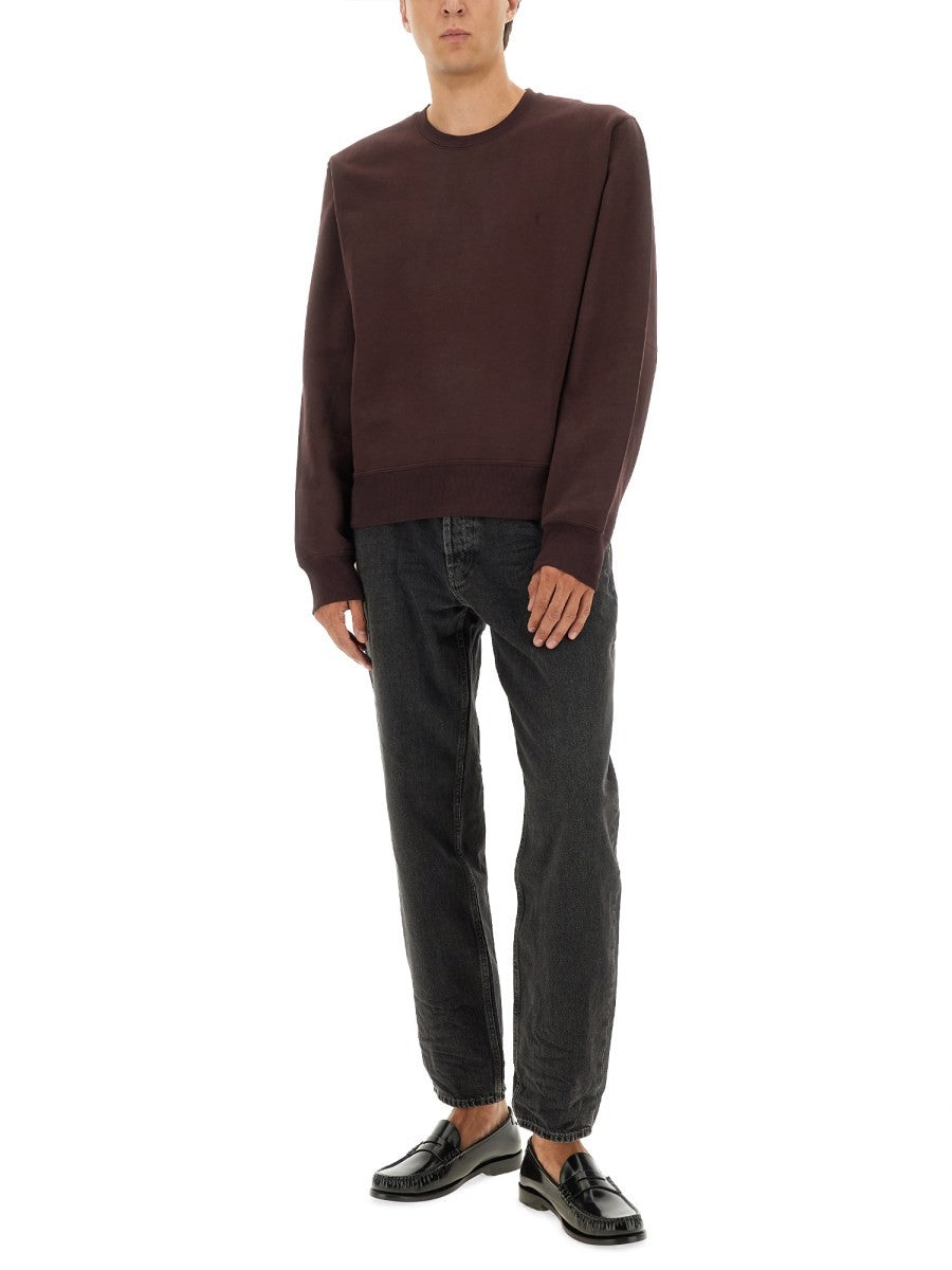 Saint Laurent Men's Cassandre Sweatshirt Red, view 2