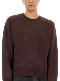 Saint Laurent Men's Cassandre Sweatshirt Red, view 4