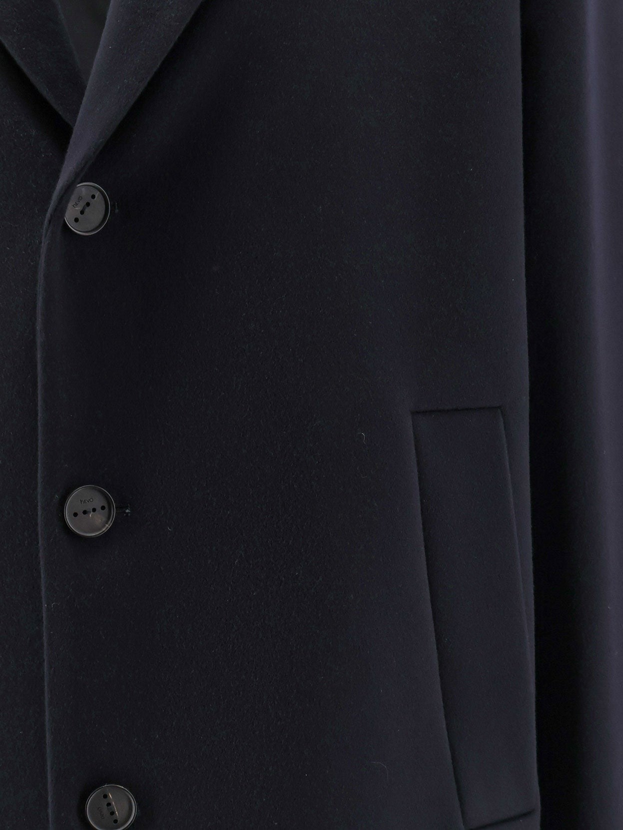 Hevò Men's Cassano Virgin Sheeps Wool Coat Blue