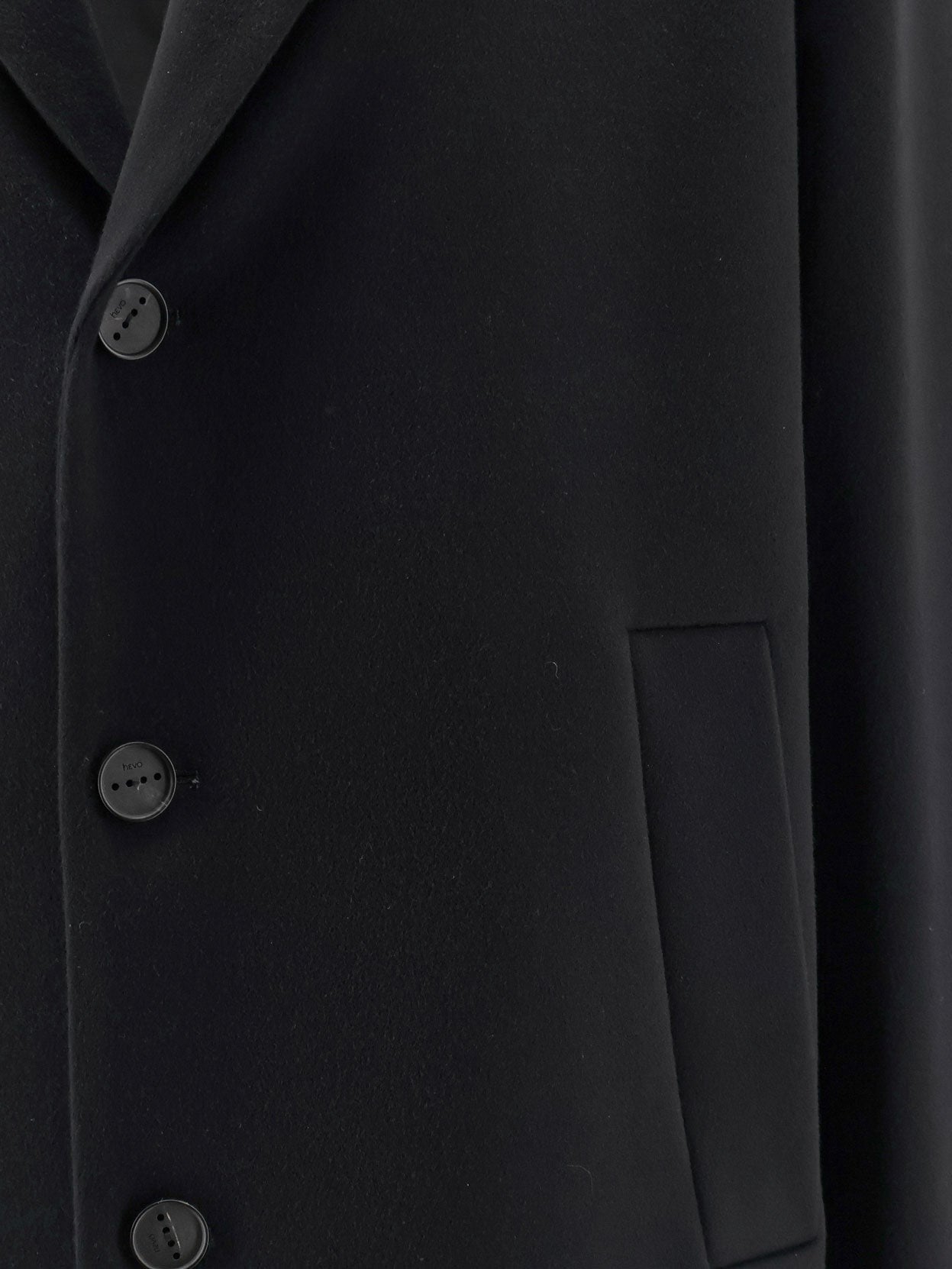 Hevò Men's Cassano Virgin Sheeps Wool Coat Black