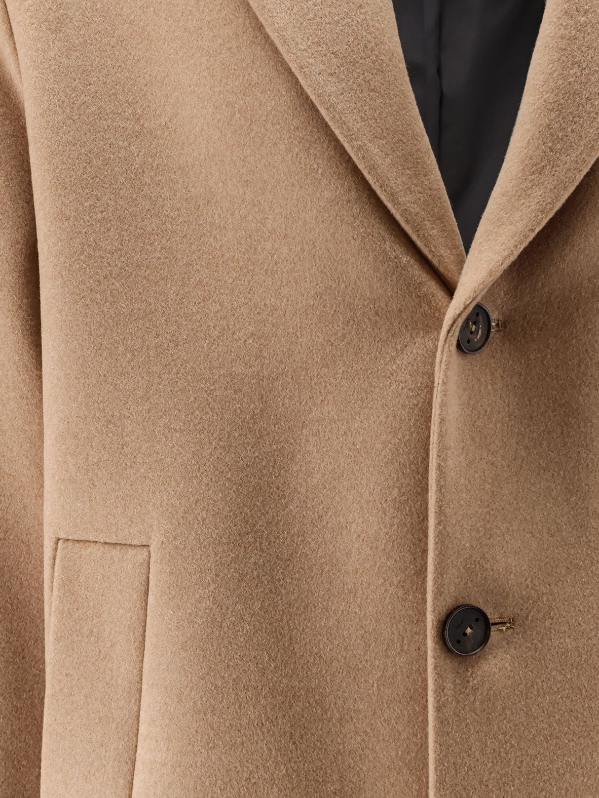 Hevò Men's Cassano Virgin Sheeps Wool Coat Beige