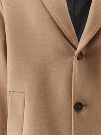 Hevò Men's Cassano Virgin Sheeps Wool Coat Beige