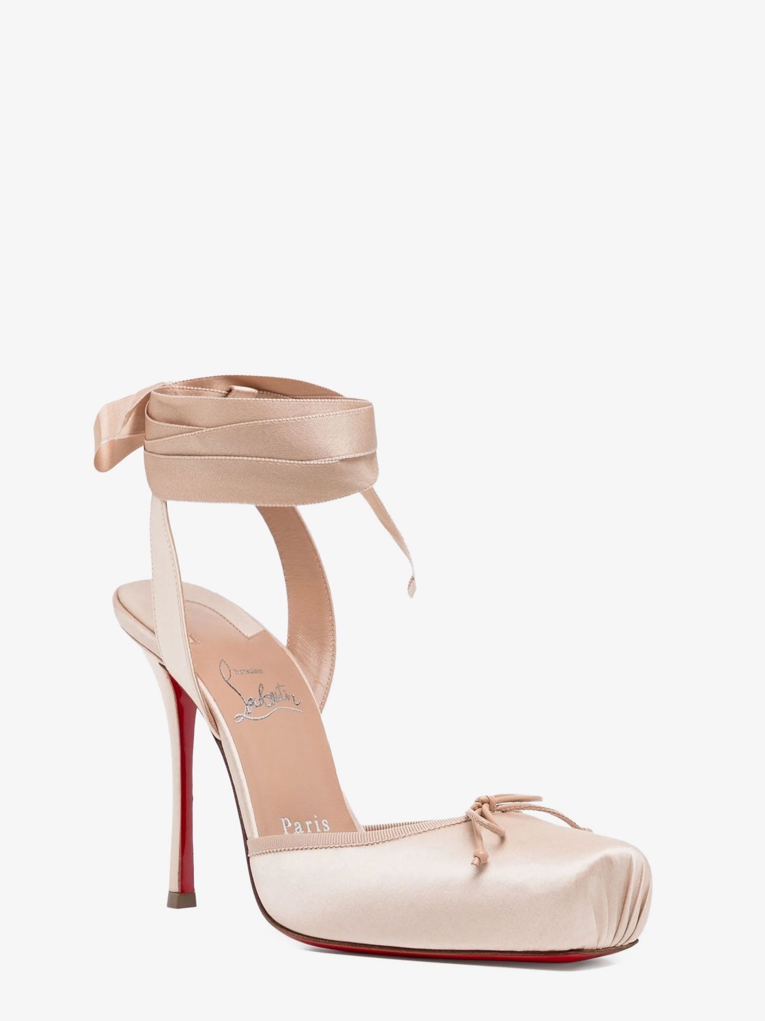 Christian Louboutin Women's Cassia Lace up Satin Pumps Blue