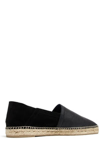 Castañer men’s espadrilla polo black black suede slip-on shoe with woven jute sole
