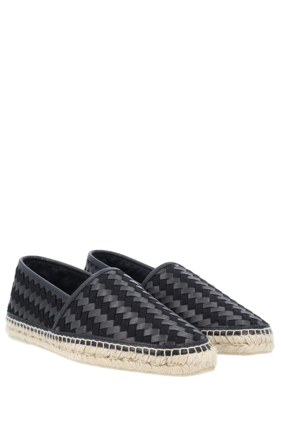 Castañer men’s shoe paul black woven espadrille slip-on with braided texture and natural fiber sole