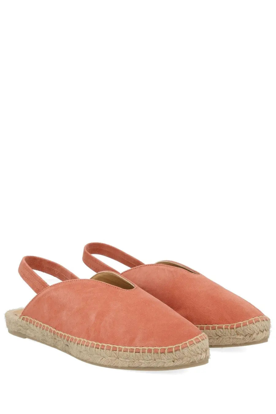 Castañer women’s espadrilla Rania blue coral suede sandals with woven jute sole and adjustable ankle strap