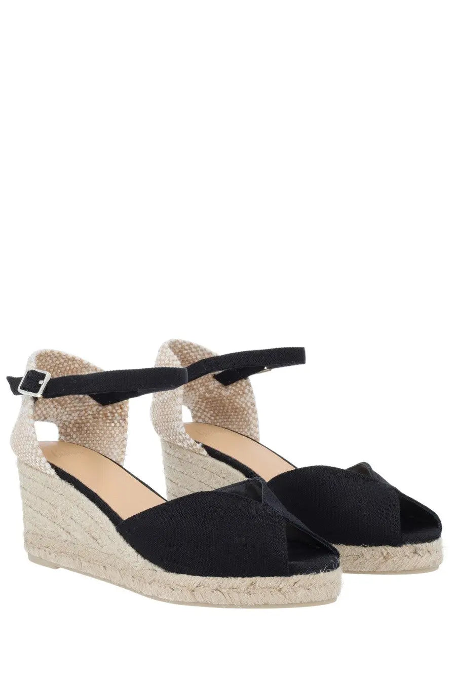 Castañer Women's Espadrille White Black, view 2