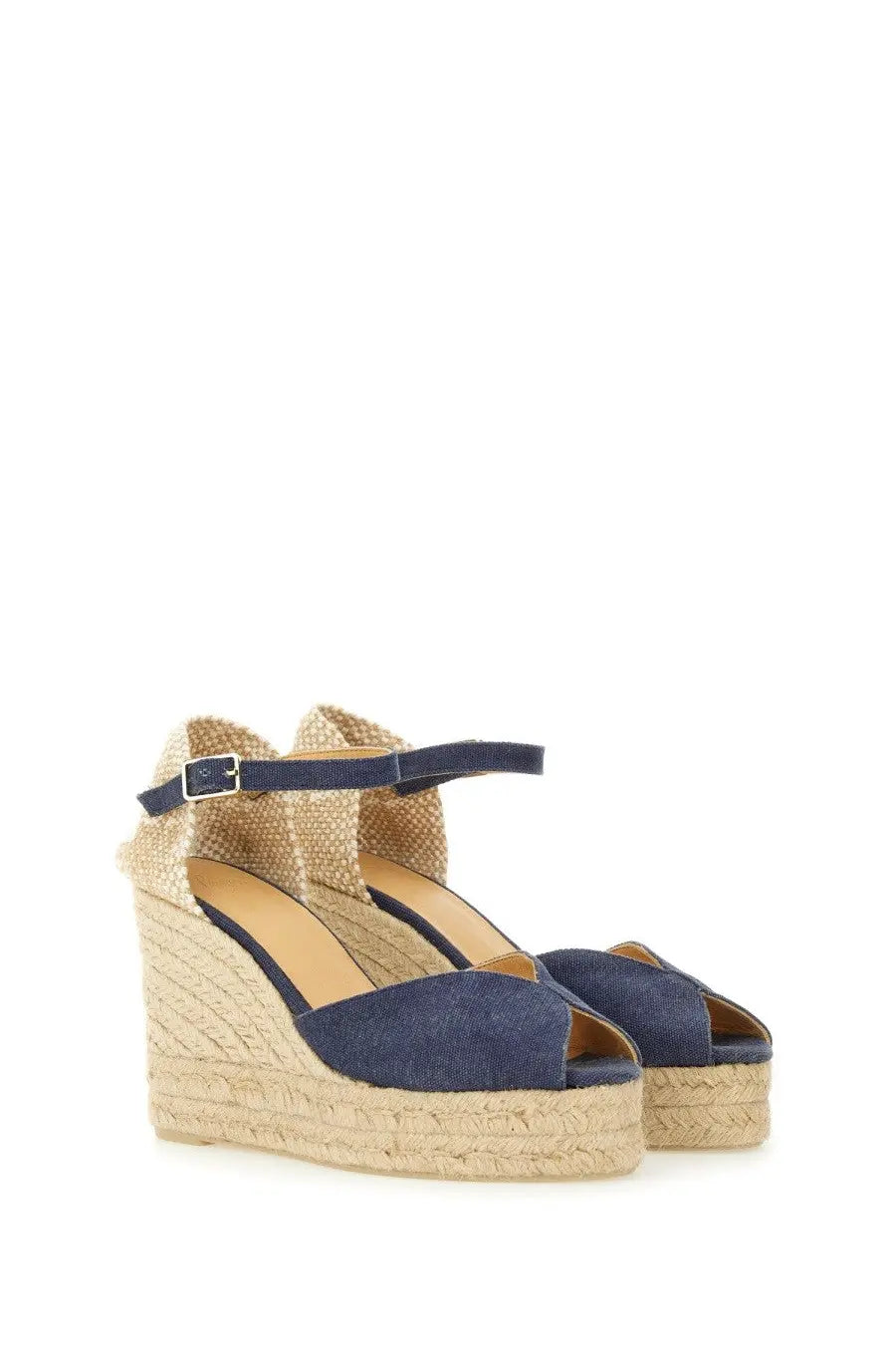 Castañer Women's Espadrille White Blue, view 2