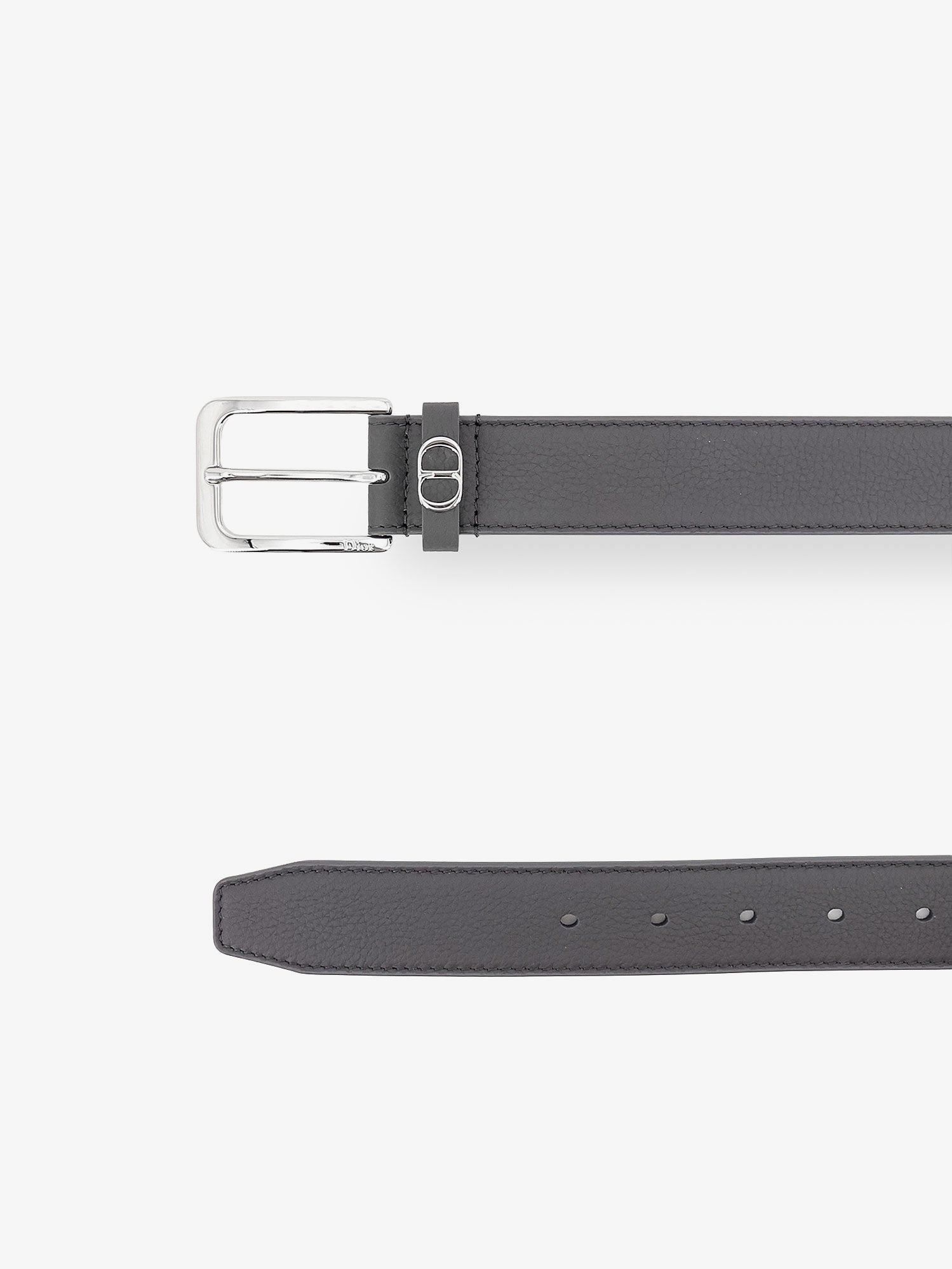 Dior Men's CD Icon Leather Belt Grey