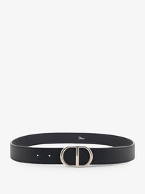 Dior Men's CD Icon Leather Belt Black