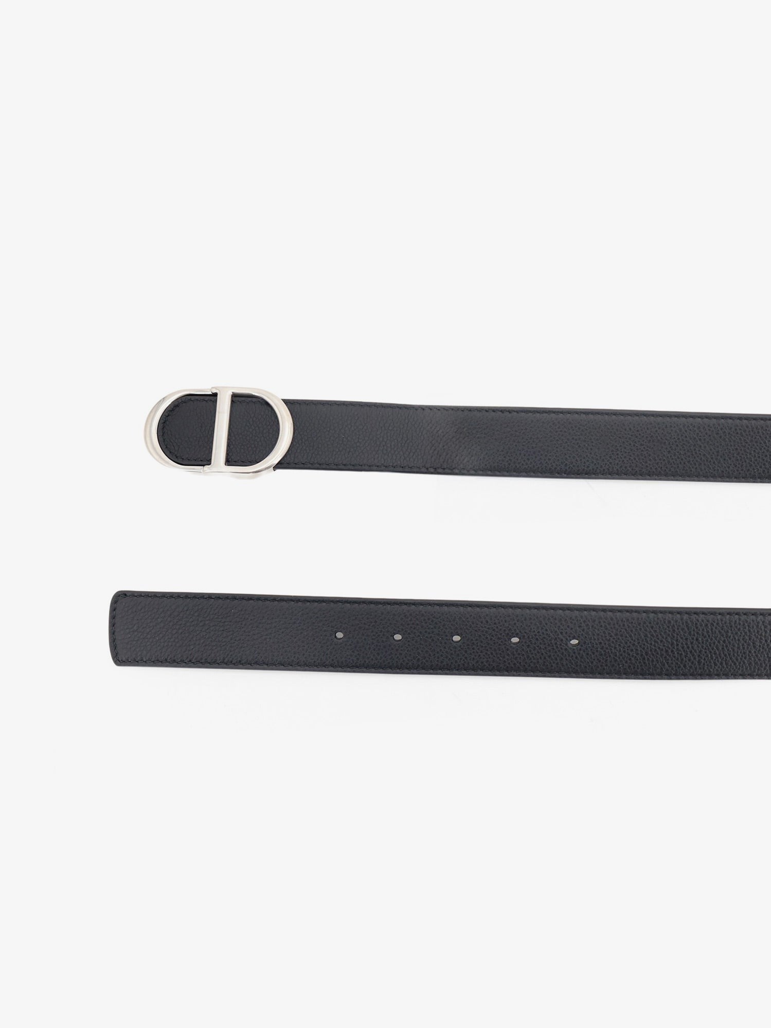 Dior Men's CD Icon Leather Belt Black