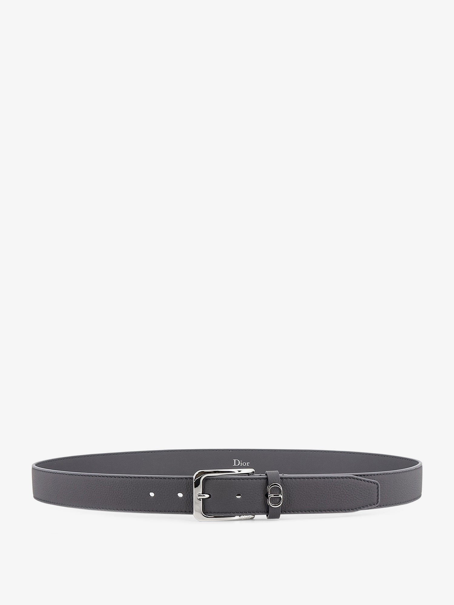 Dior Men's CD Icon Leather Belt Grey