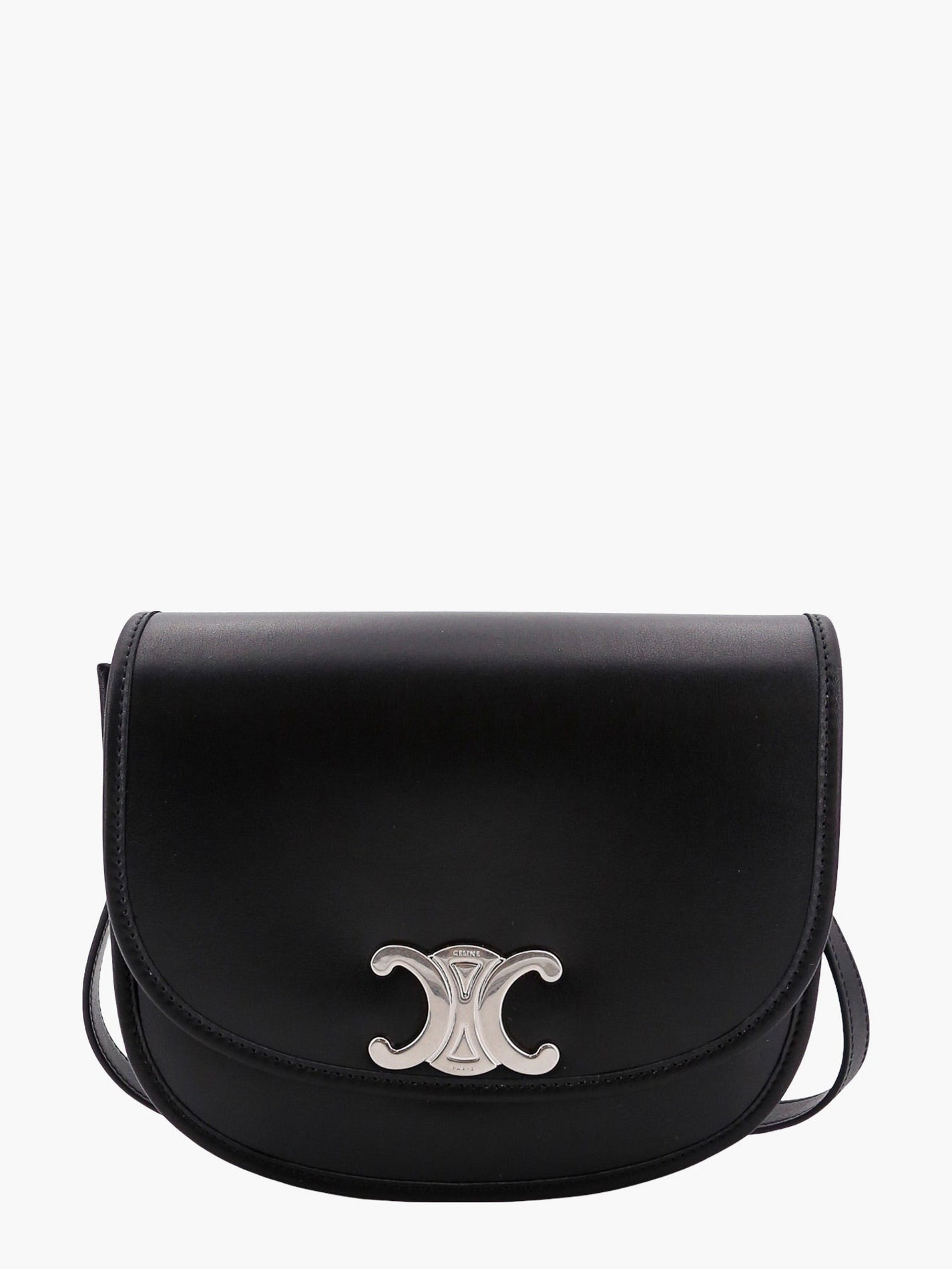 Celine - Leather Shoulder Bag With Metal Triomphe Logo - Men’s Bags