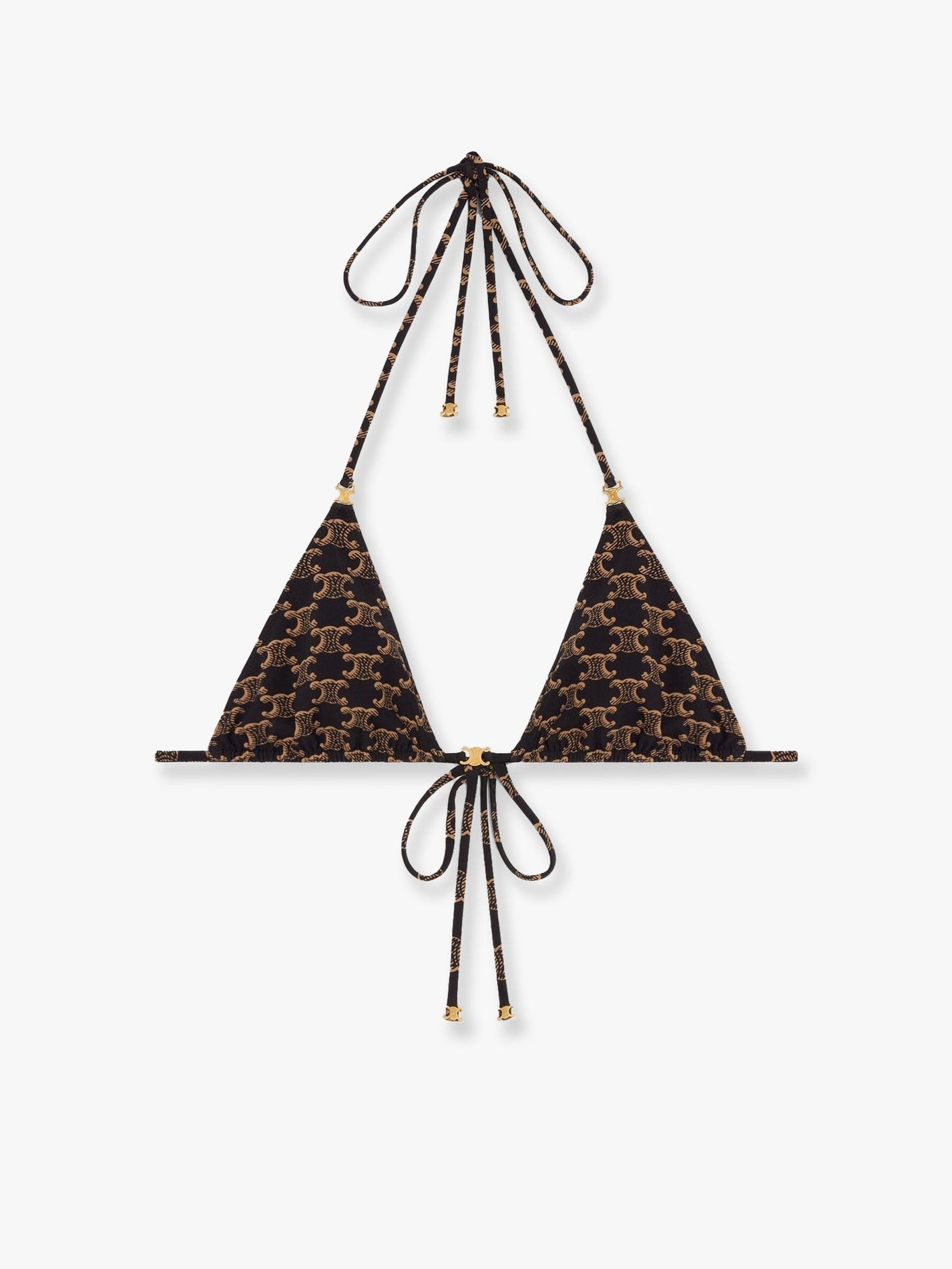 Celine - Celine Bikini Top With Triomphe Print - Women’s Clothing